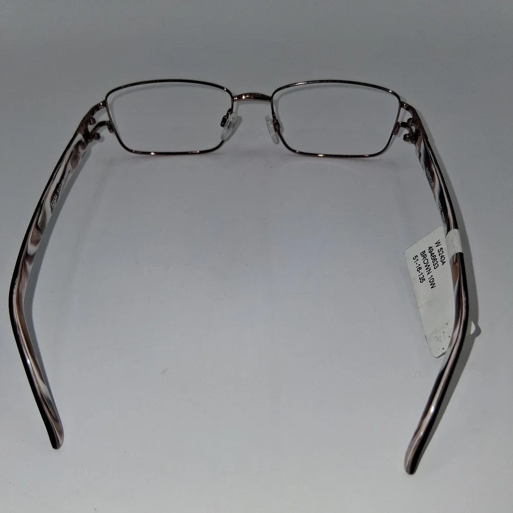 Easy Clip W-S2434 10 51-16-135 Dark Rose Metal Full Rim Eyeglasses FRAMES ONLY